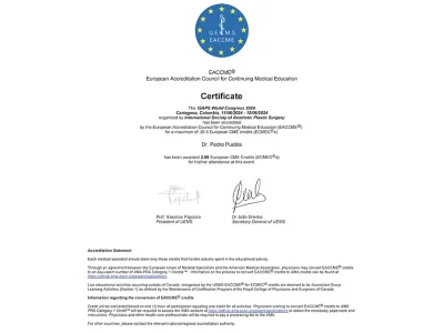 EACCME Certificate Dr Puebla