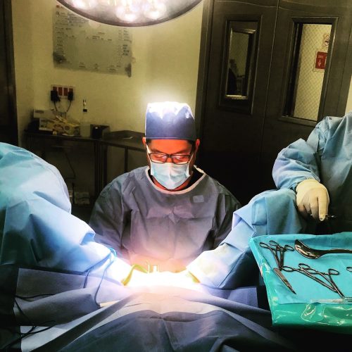 Surgeon working