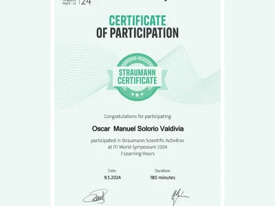 Dr. Solorio Certificate of participaron
